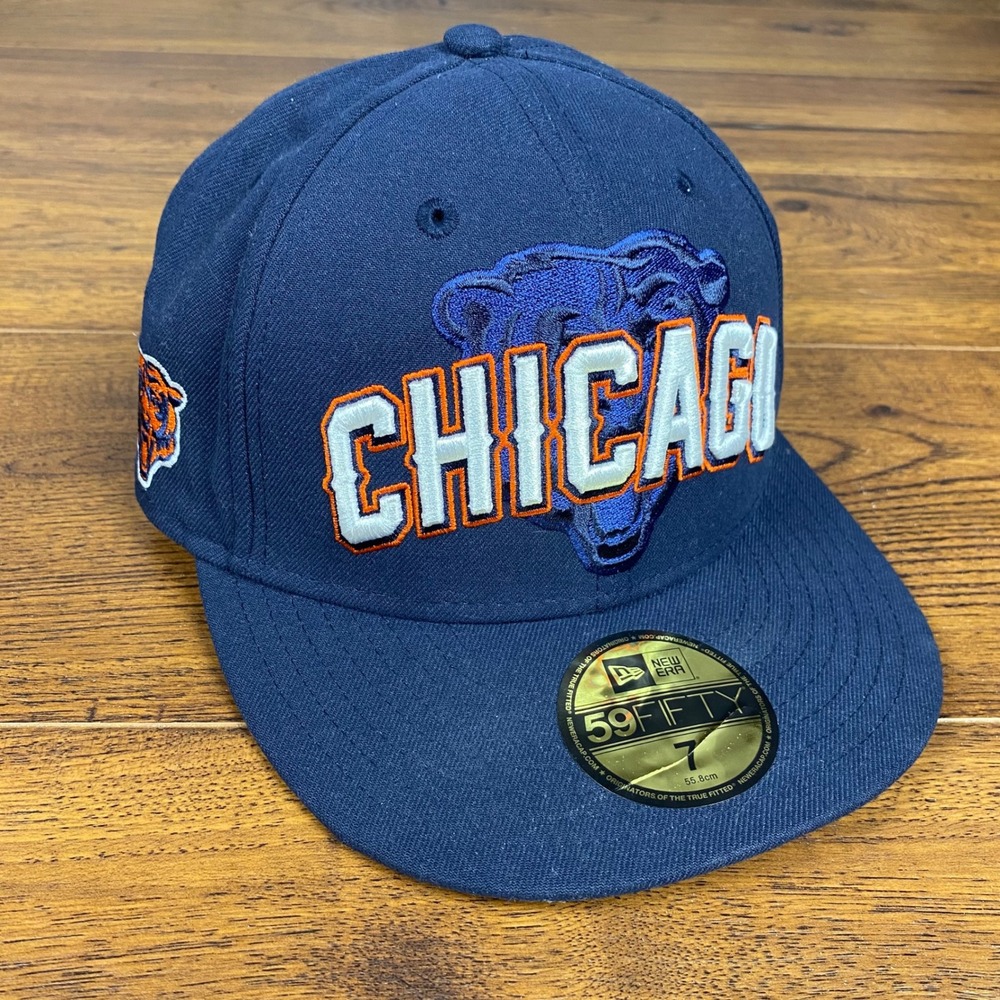 New Era 59FIFTY Chicago Bears 2012 NFL Draft Fitted Hat Navy Blue Size 7